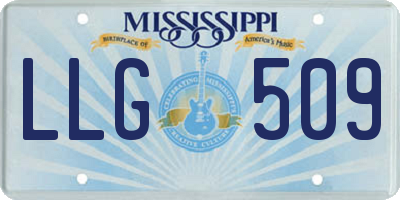 MS license plate LLG509