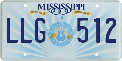 MS license plate LLG512