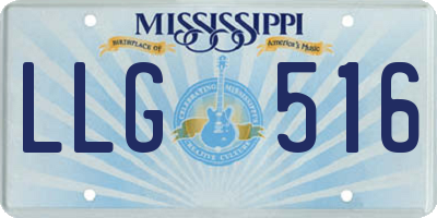 MS license plate LLG516