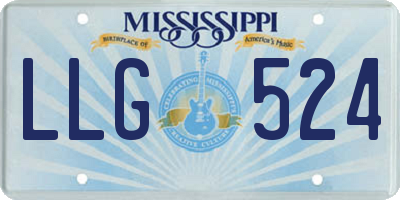 MS license plate LLG524