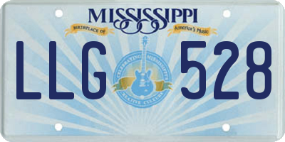 MS license plate LLG528