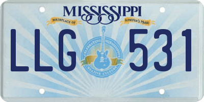 MS license plate LLG531