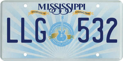 MS license plate LLG532