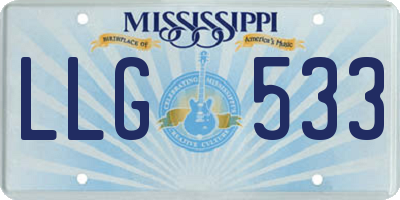 MS license plate LLG533