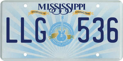 MS license plate LLG536
