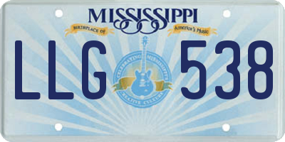 MS license plate LLG538