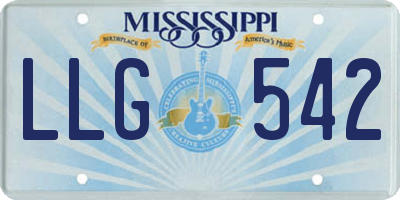 MS license plate LLG542