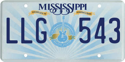 MS license plate LLG543