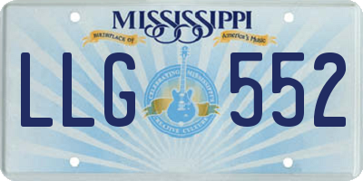 MS license plate LLG552