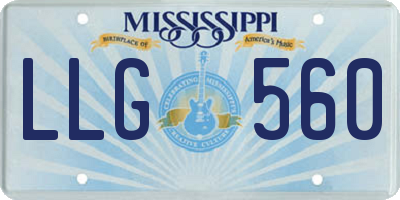 MS license plate LLG560