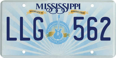 MS license plate LLG562