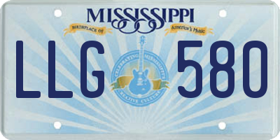 MS license plate LLG580