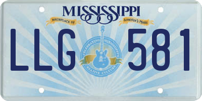 MS license plate LLG581