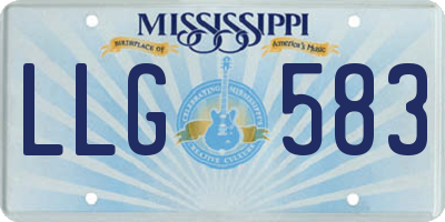 MS license plate LLG583