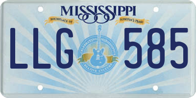 MS license plate LLG585