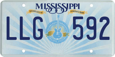MS license plate LLG592