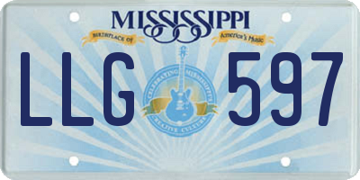 MS license plate LLG597