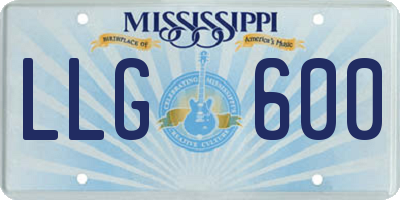 MS license plate LLG600