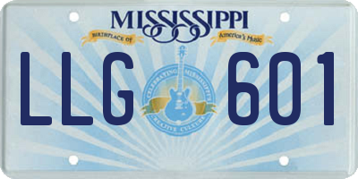 MS license plate LLG601