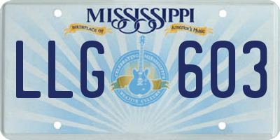 MS license plate LLG603