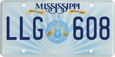 MS license plate LLG608