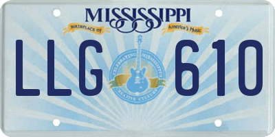 MS license plate LLG610