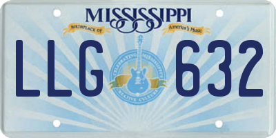 MS license plate LLG632