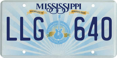 MS license plate LLG640