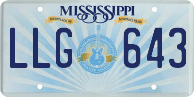 MS license plate LLG643