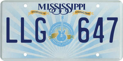 MS license plate LLG647