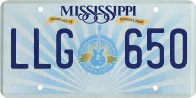 MS license plate LLG650