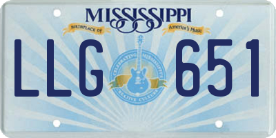 MS license plate LLG651