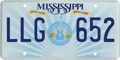 MS license plate LLG652