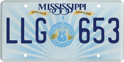 MS license plate LLG653
