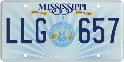 MS license plate LLG657