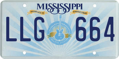 MS license plate LLG664