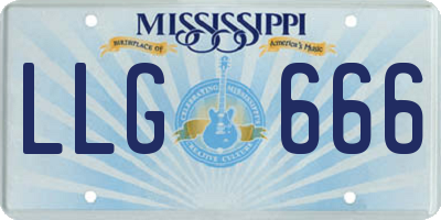 MS license plate LLG666