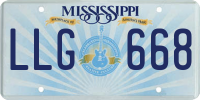 MS license plate LLG668