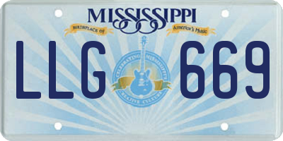MS license plate LLG669