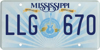 MS license plate LLG670