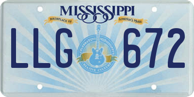 MS license plate LLG672