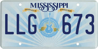 MS license plate LLG673