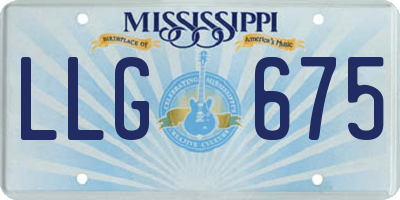 MS license plate LLG675