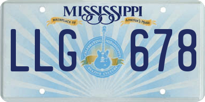 MS license plate LLG678