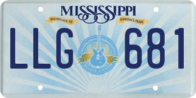 MS license plate LLG681