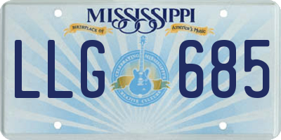 MS license plate LLG685