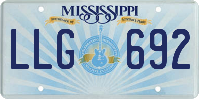 MS license plate LLG692