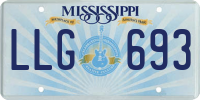 MS license plate LLG693