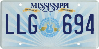 MS license plate LLG694