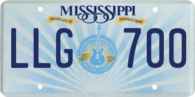 MS license plate LLG700